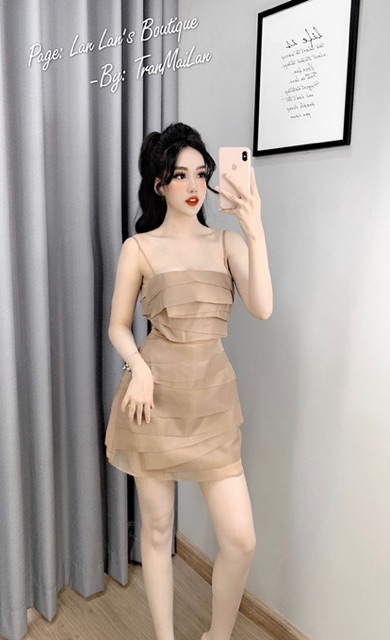 VÁY TƠ MỸ XẾP TẦNG 2 DÂY