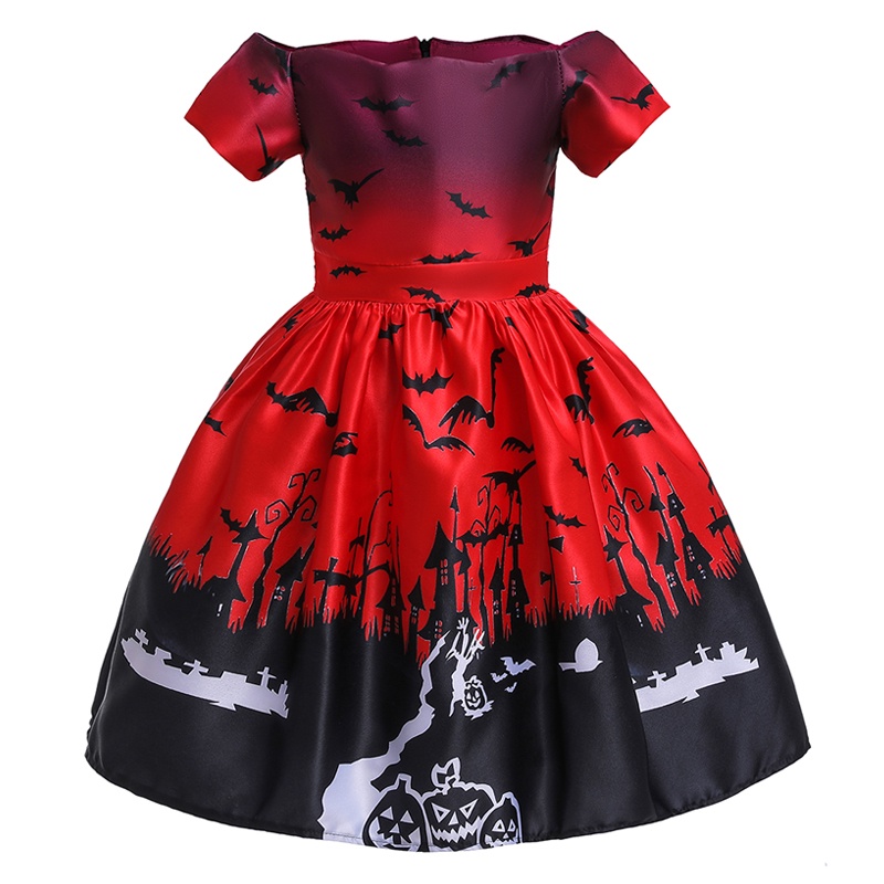 Đầm Hóa Trang Halloween Công Chúa Ma Cho Bé Gái 2-10 Tuổi