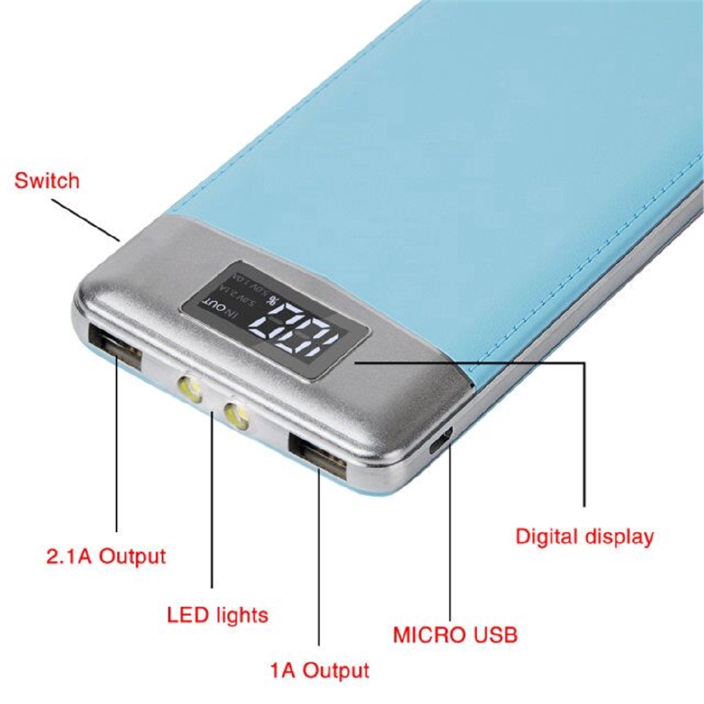 Pin Sạc Dự Phòng Mini Hiệu Kreco 3 Màu 30000mah Tiện Dụng + Phụ Kiện