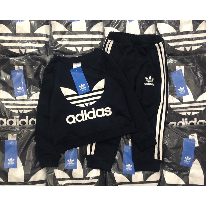 Set bộ nỉ da cá in logo adi das cho bé trai bé gái