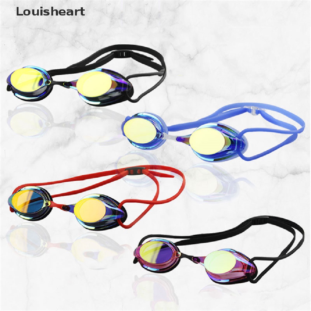 Louisheart Professional Swimming Goggles Plating Anti-Fog Waterproof Silica Gel Goggles TFG