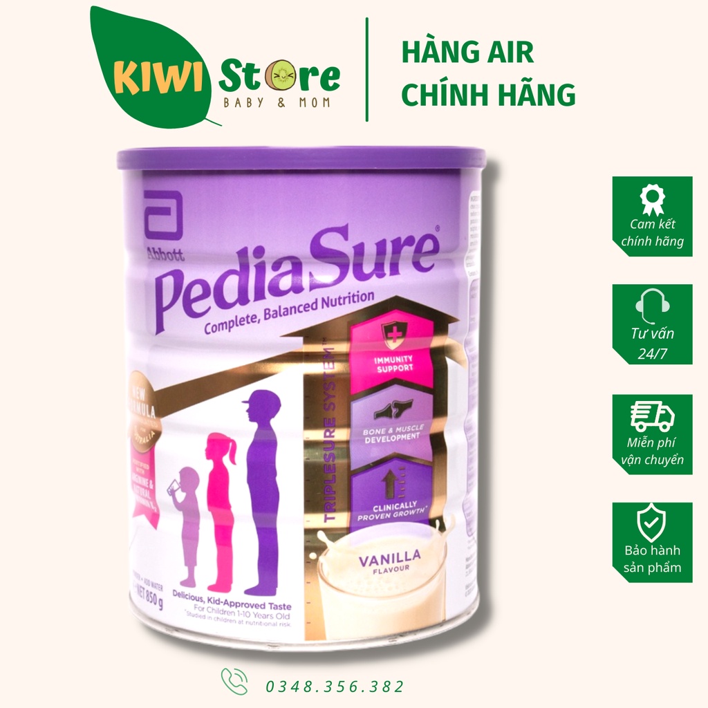 Sữa bột Pediasure Úc hương vani tăng chiều cao cho bé ( lon 850gr )
