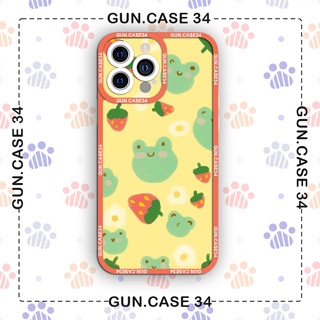 ốp iphone nền in dâu tây và ếch con 6/6plus/6s/6splus/7/7plus/8/8plus/x/xr/xs/11/12/13/pro/max/plus/promax