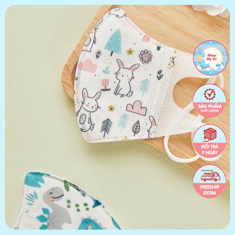 Khẩu Trang Cho Bé 3D Hoạ Tiết Dễ Thương Combo 10 Chiếc