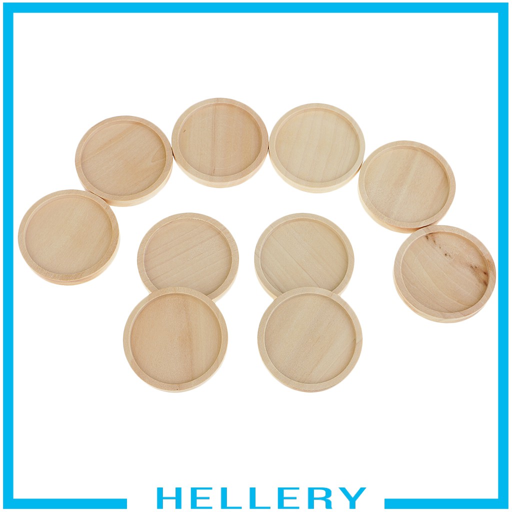 Set 10 phụ kiện đế tròn trống bằng gỗ dùng làm trang sức DIY