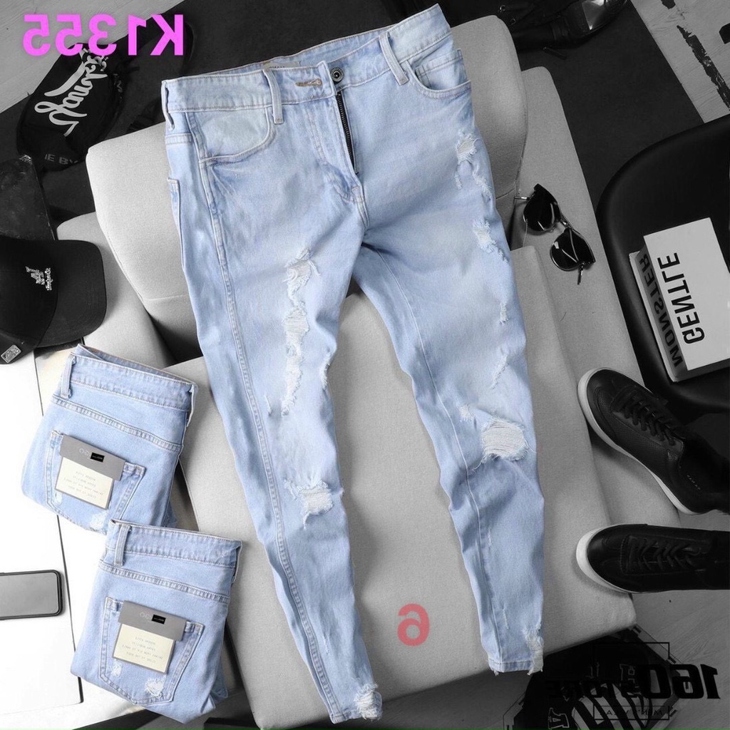 Quần jean nam rách cao cấp-chất bò co dãn 4 chiều-from chuẫn thời trang Lady-Hn Store88 q6