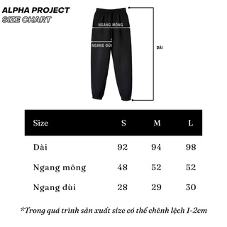 Quần Dài Nỉ Đen Alpha Project Sweatpants