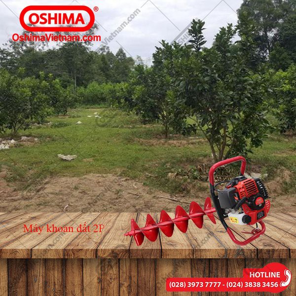 Máy khoan Đất Oshima 2P+ MŨI KHOAN 200, Máy khoan lỗ trồng cây OSHIMA 2P