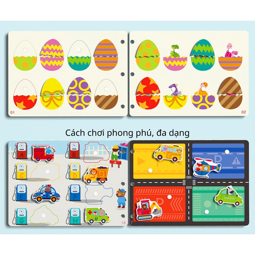 Sách bóc dán, học liệu bóc dán montessori, Busy book thông minh cho bé