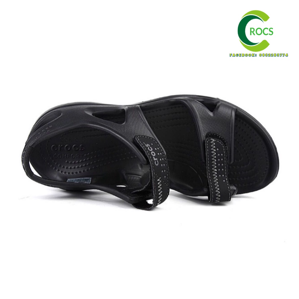 Giày sandal nhựa chống hôi chân -Croslite-Swiftwater-river cho nam màu đen