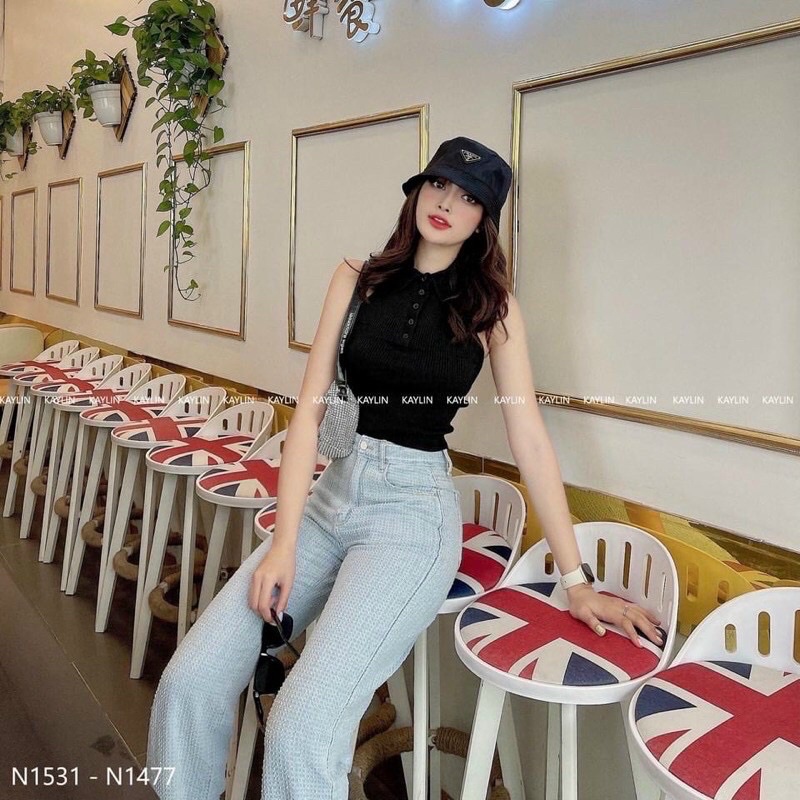 Áo YẾM Cổ Bẻ chất len dệt kim nhiều màu☘️☘️☘️n