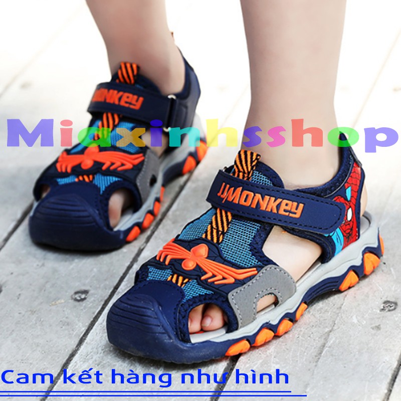 ( FORM TO )Sandal bịt mũi bé trai Spider Man [Rẻ vô địch] sandal bé trai cao cấp chất đẹp đế mềm đi siêu êm chân