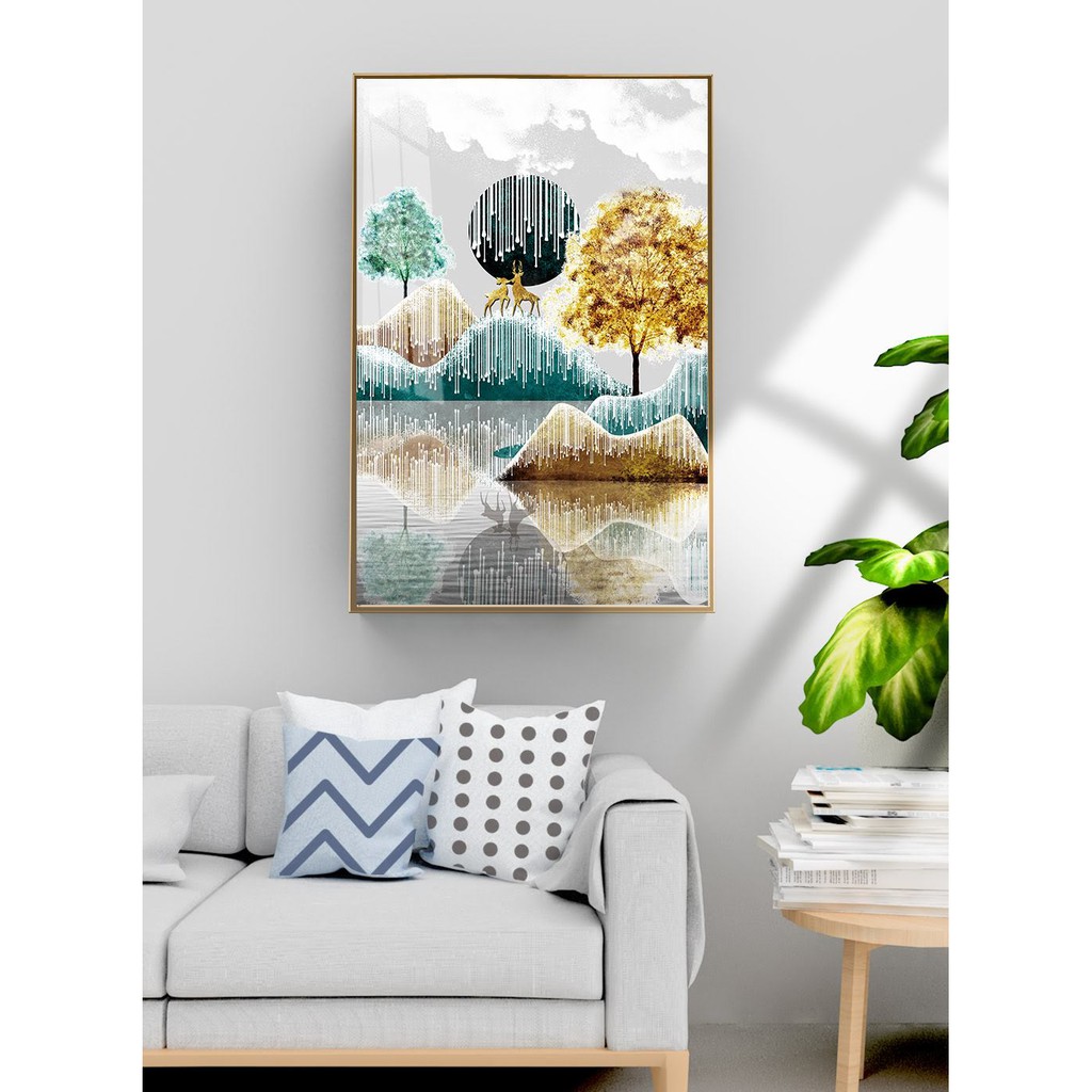 TRANH TREO TƯỜNG  CỠ ĐẠI - GIÁ RẺ KÈM KHUNG -PHONG CÁCH BẮC ÂU TRỪU TƯỢNG- MELYHOME- TB3FGC39