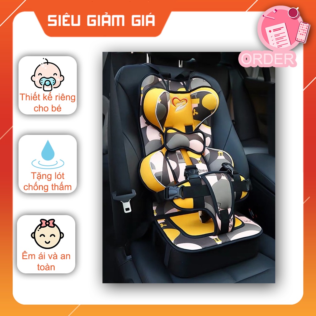 Đai ghế ngồi ô tô cho bé 0 - 5 tuổi, ghế ngồi ô tô cho bé [CÓ ĐỆM NGỒI NÂNG TẦM NHÌN]