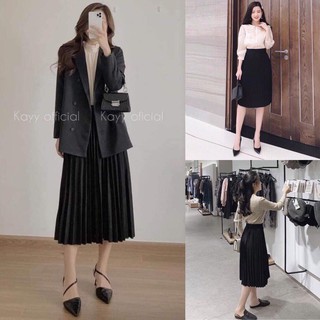 Chân váy midi xếp ly dài CV291