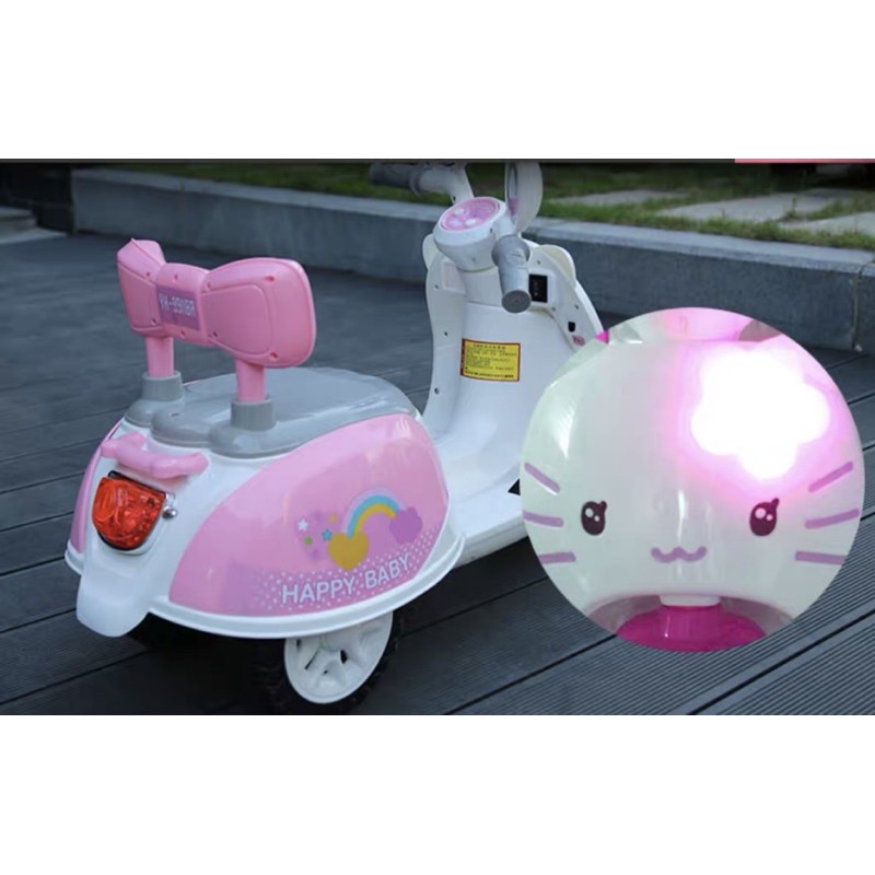 Xe máy điện trẻ em hello kitty siêu xinh 9118 có đèn nhạc