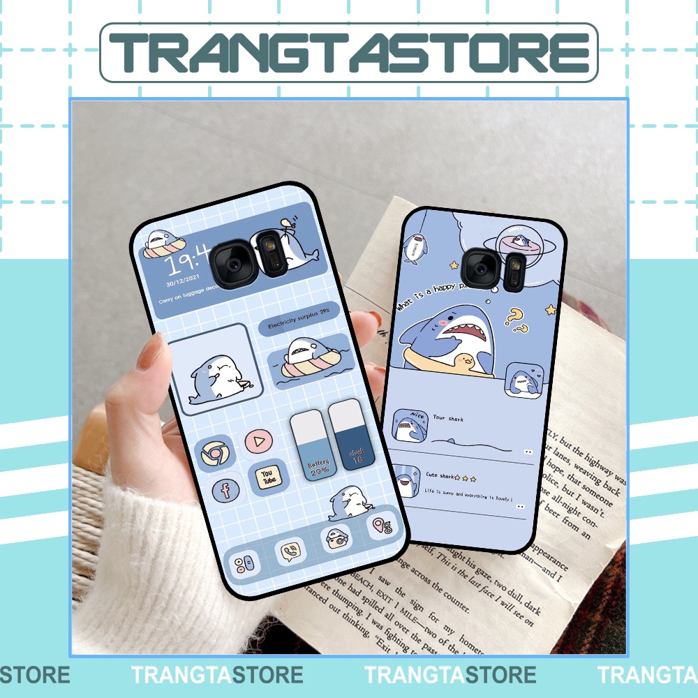Ốp lưng Samsung S6 / S6 Edge / S7 / S7 Edge / Note 5 / Note FE  in hình nền cá mập đáng yêu giá rẻ