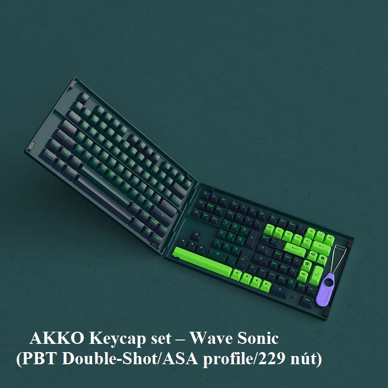 Bộ keycap phím cơ AKKO Keycap set – Wave Sonic (PBT Double-Shot/ASA profile/229 nút)