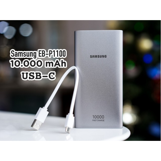 Sạc dự phòng Samsung 10000 hỗ trợ sạc nhanh tặng kèm cáp ngắn ( 2 cổng sạc , hàng chính hãng fullbox nguyên tem )