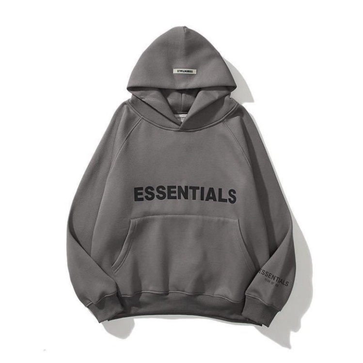 FREE SHIP  Áo nỉ hoodie Essentials unisex dài tay nam nữ cao cấp in cao su nổi, áo phông nỉ bông sweater có mũ màu nâu | BigBuy360 - bigbuy360.vn
