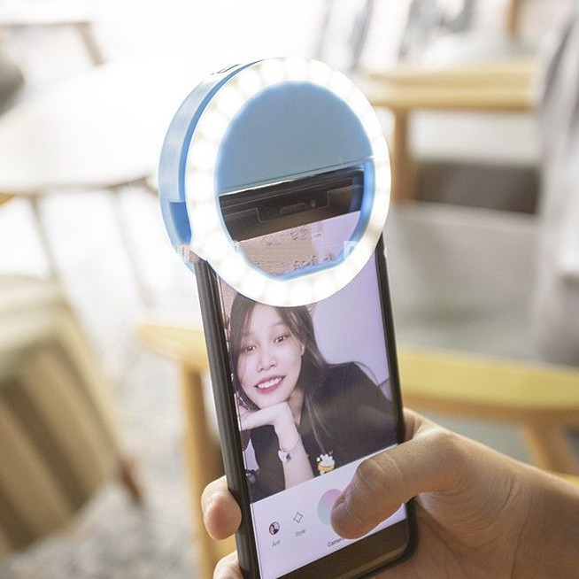 (Bao Gồm Pin) Đèn Led Mini Tròn Gắn Kẹp Điện Thoại Ring Light Hỗ Trợ Chụp Ảnh Selfie Tự Sướng Siêu Bền