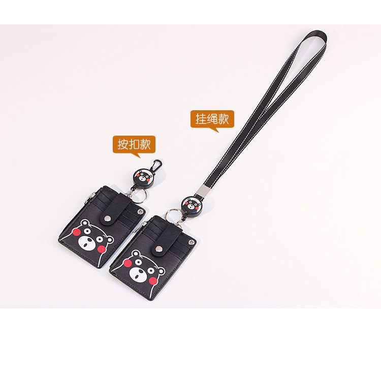Bao Da PU Đựng Thẻ Gắn Móc Khóa Họa Tiết Hoạt Hình Dễ Thương Cho Học Sinh