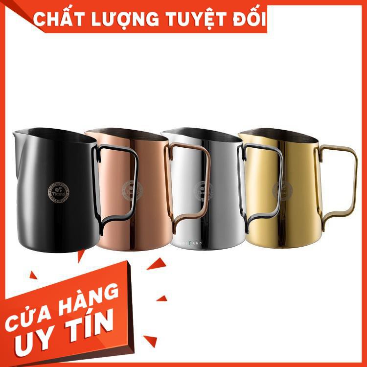 Ca đánh sữa Tiamo mũi nhọn 450ml - Bạc nhám-Thucoffee