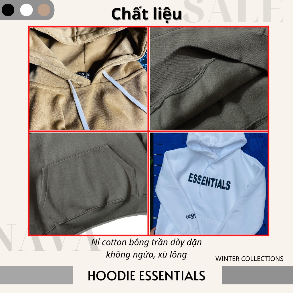 Áo hoodie Essentials Nam nữ có mũ, chất nỉ bông dày dặn form rộng dây kéo thời trang thu đông 2021 hình ảnh thật giá tốt | BigBuy360 - bigbuy360.vn