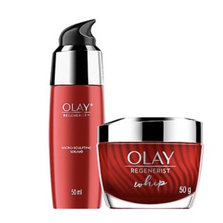 Bộ 2 sản phẩm chống lão hóa hoàn hảo Olay Regenerist Advance Anti Aging: 1 Kem dưỡng ẩm Whips 50g + 1 Serum