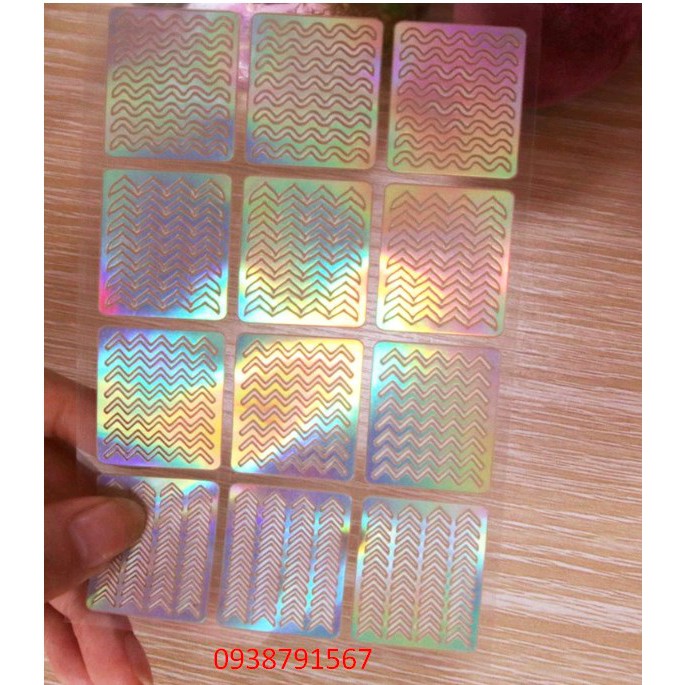 Khuôn hình dán sticker tạo kiểu sơn móng 1 set 12 cái với 4 kiểu