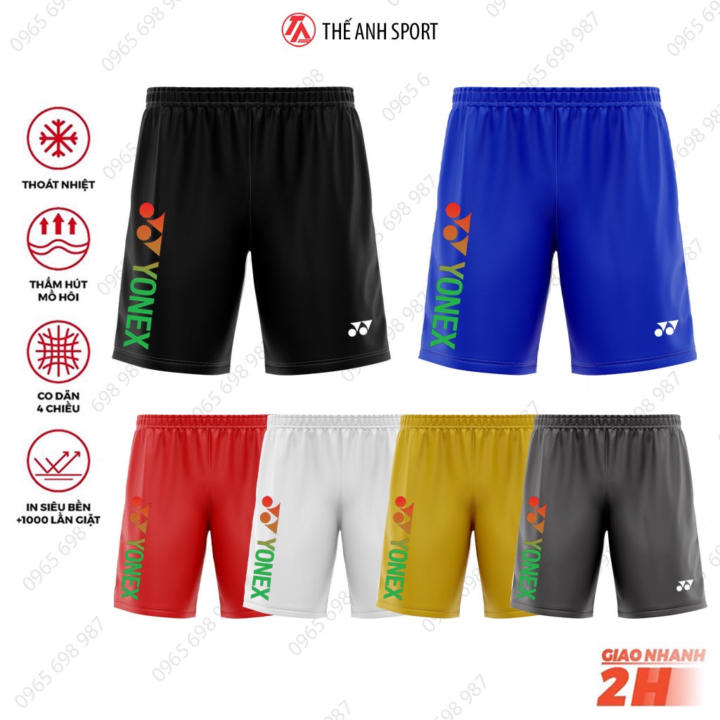 Quần cầu lông in chữ Yonex đẹp mắt, quần cầu lông mới nhất chất liệu dày dặn