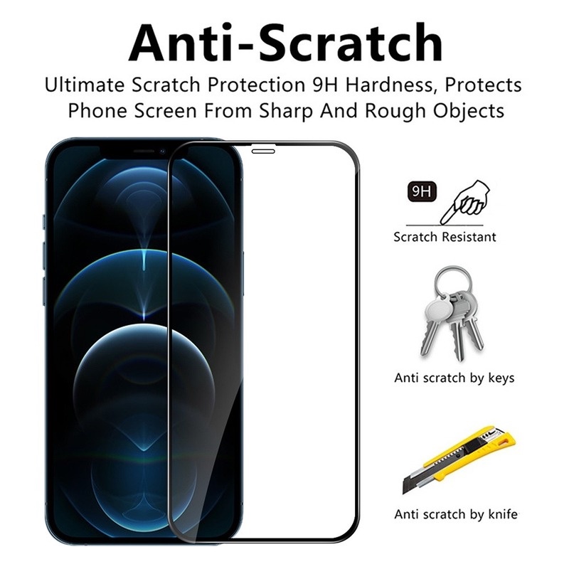 Kính Cường Lực 9D Bảo Vệ Toàn Màn Hình Cho iPhone 14 13 12 11 Pro X XS Max XR 6 6s 7 8 Plus