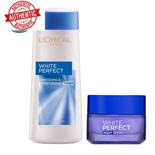 [Mã giảm giá tích lũy] Combo L'Oreal Nước Hoa Hồng Sáng Da 200ml + Kem Dưỡng Sáng Da White Perfect Clinical 50ml