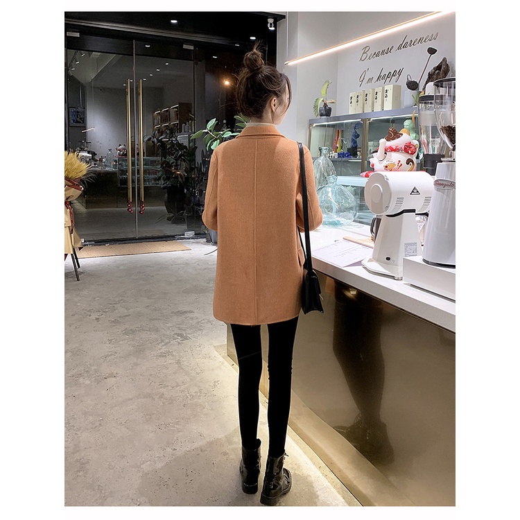 Áo dạ cao cấp dáng ngắn cổ vest
