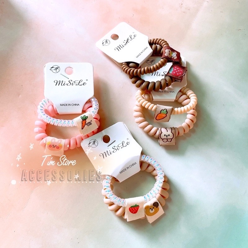 Dây cột tóc nữ lò xo nhiều mẫu TÍM STORE phụ kiện tóc thời trang nữ phong cách hàn quốc