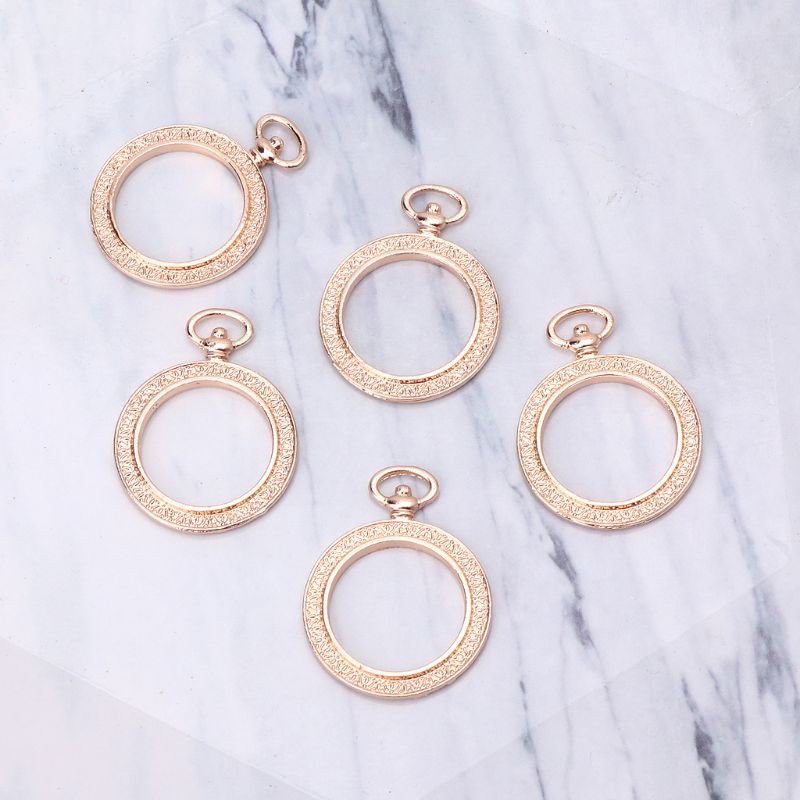 Bộ 5 khung đồng hồ bỏ túi hình tròn bằng nhựa resin