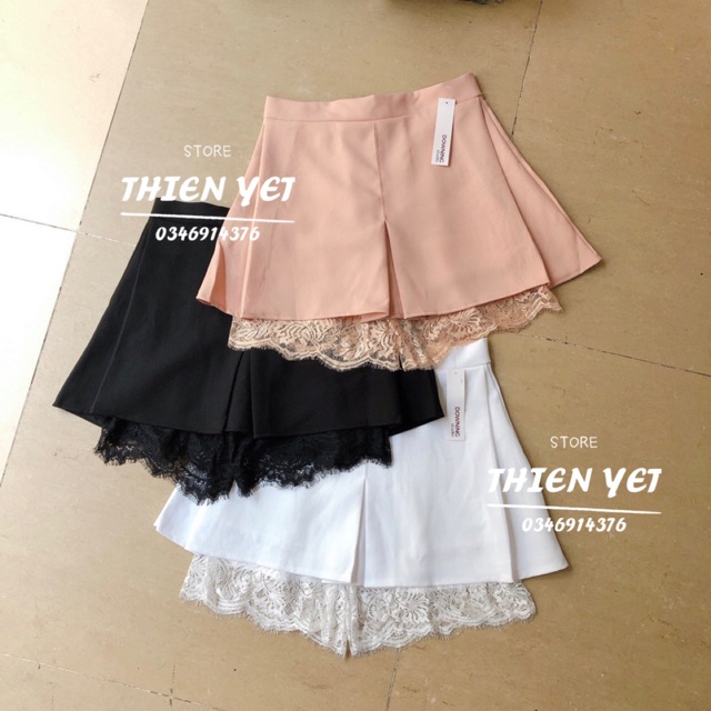 Chân váy ngắn phối ren hình thật | BigBuy360 - bigbuy360.vn