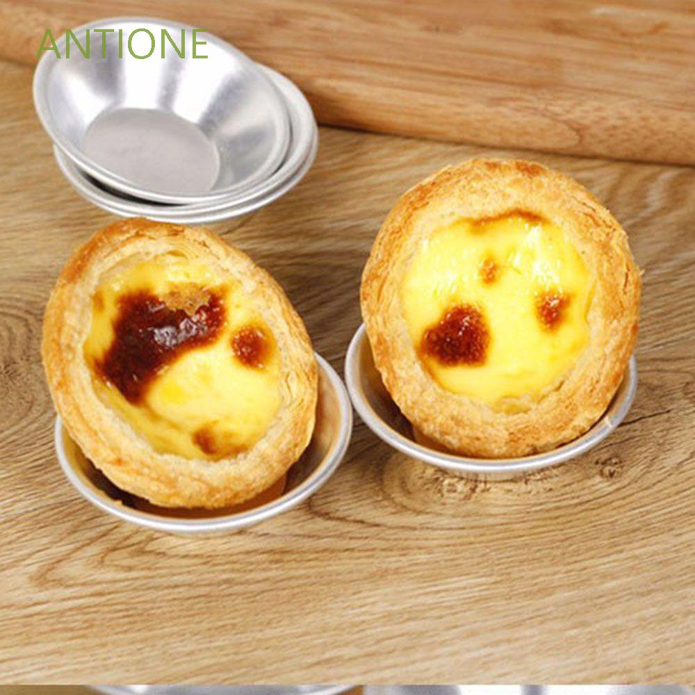 ANTIONE Accessories Egg Tart Mold Aluminum Baking Egg Tart Makers Cookie Reusable Kitchen Cupcake Tools Pastry Pudding Mould/Multicolor