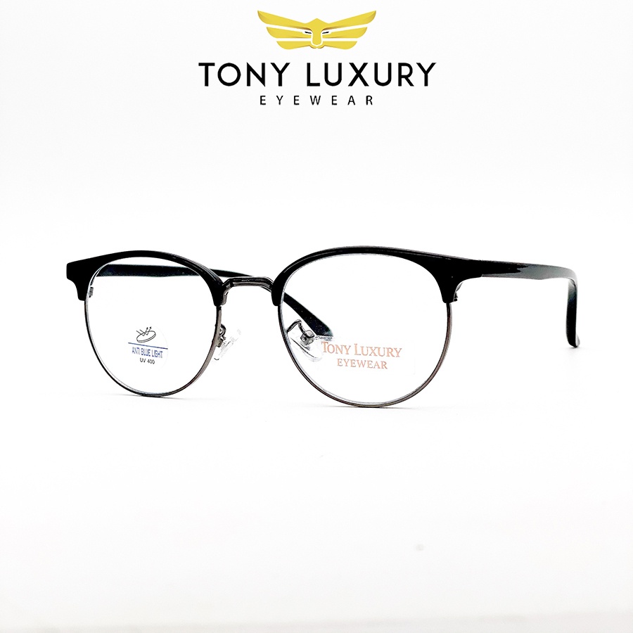 Gọng kính cận nam nữ Tony Luxury Eyewear chính hãng gọng nhựa kết hợp kim loại 50-21-142 - Nhận Cắt Tròng Cận Viễn Loạn