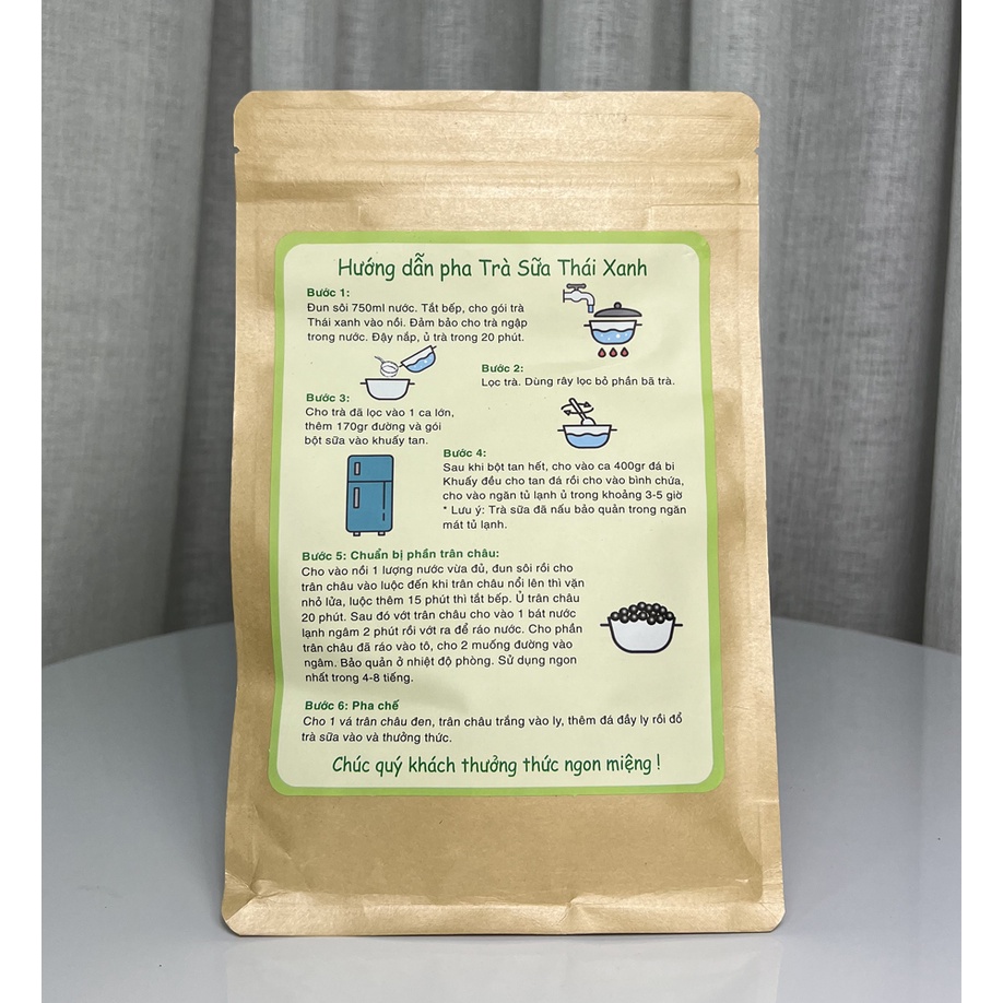 [Mã BMBAU50 giảm 7% đơn 99K] Set nguyên liệu pha Trà sữa Thái xanh NTFood 350gr (10 - 15 ly) - Nhất Tín Food
