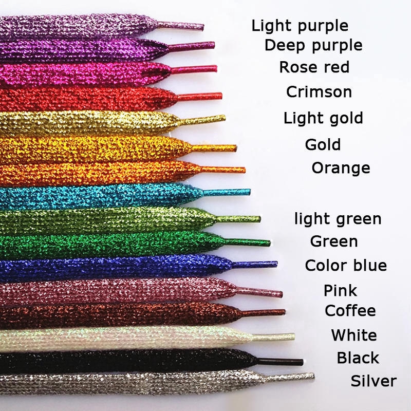 1 pair Fashional Sparkle Bling shoe string Glitter Shoelaces 14 colors