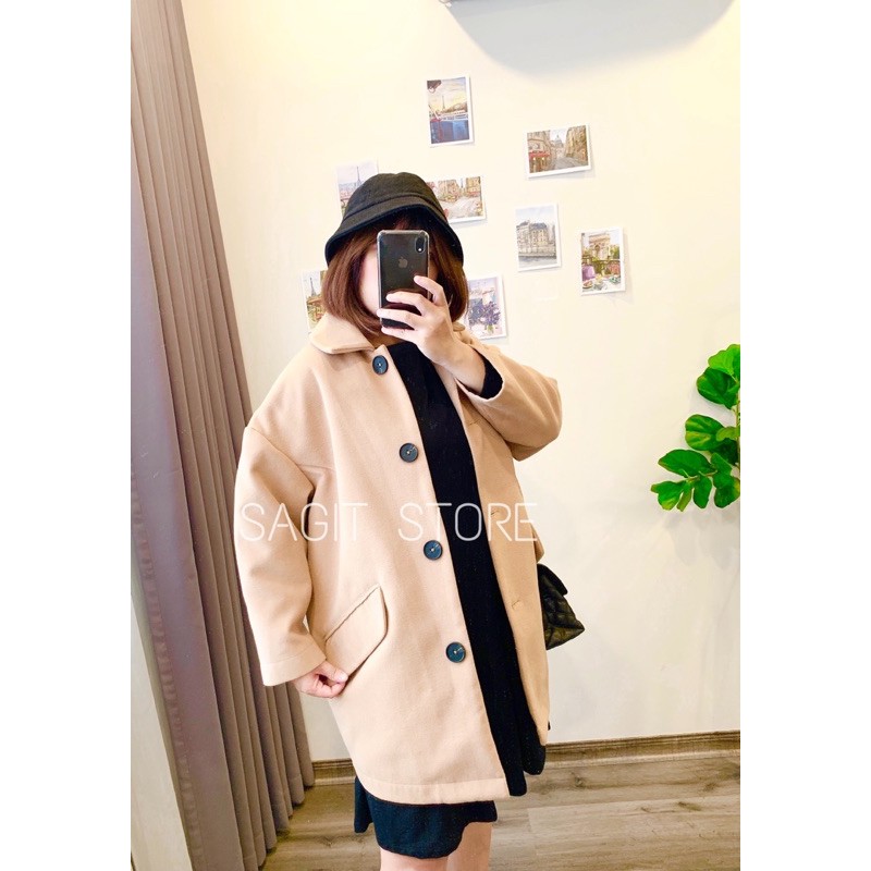 ÁO KHOÁC DẠ THIẾT KẾ CAO CẤP DÀY DĂN ẤM ÁP PHOM TO OVERSIZE freesize ngực max 125