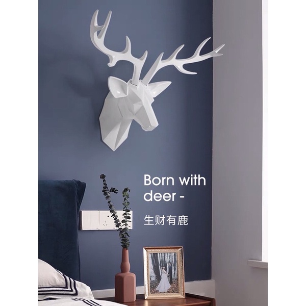 Trang trí treo tường đầu hươu, decor treo tường đầu hươu phong cách Bắc Âu sang trọng