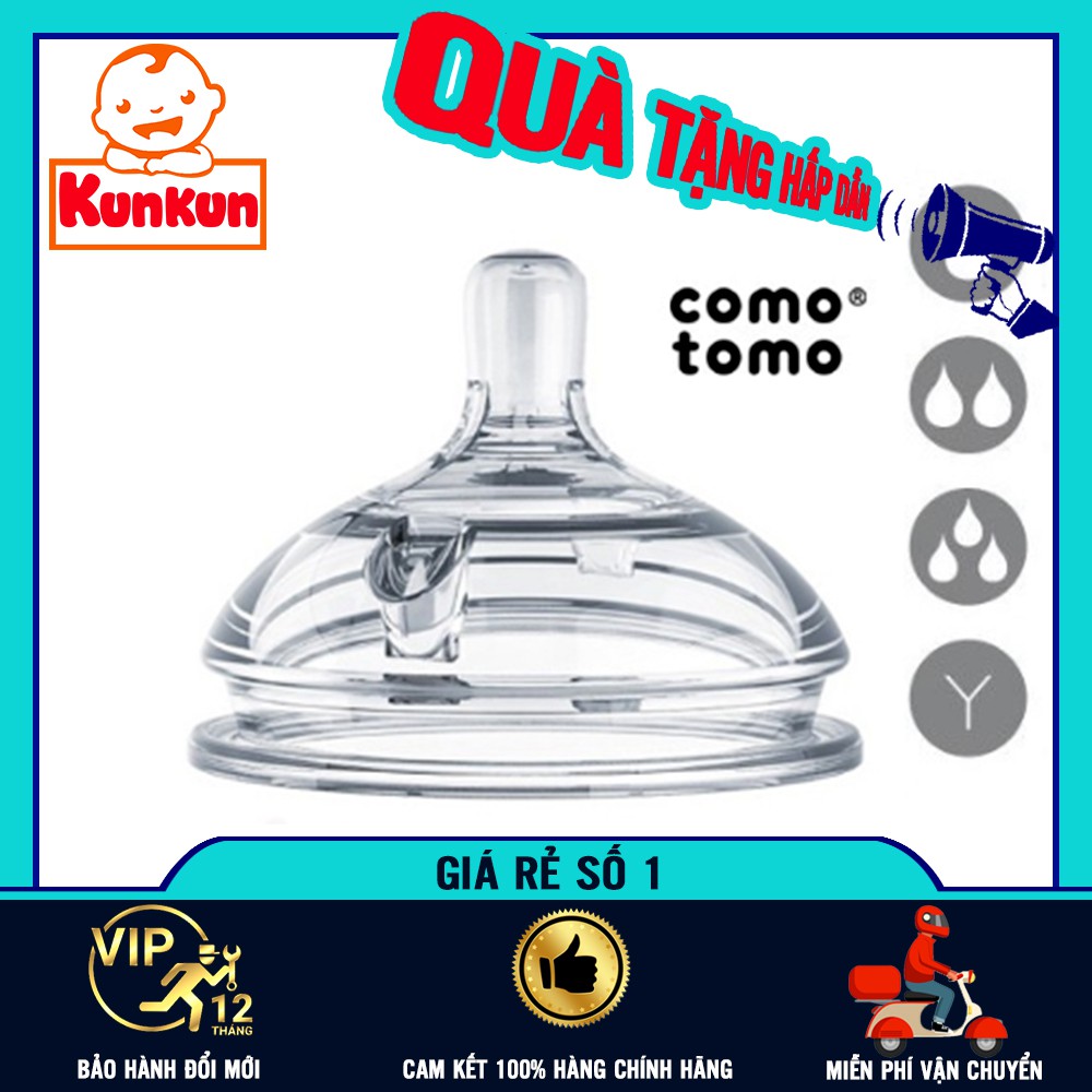 ✔️✔️ĐỦ SIZE✔️✔️ Núm Ti Comotomo Silicon Siêu Mềm