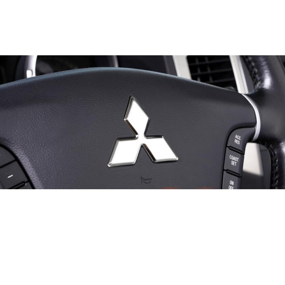 Miếng dán logo trang trí vô lăng xe hơi Mitsubishi