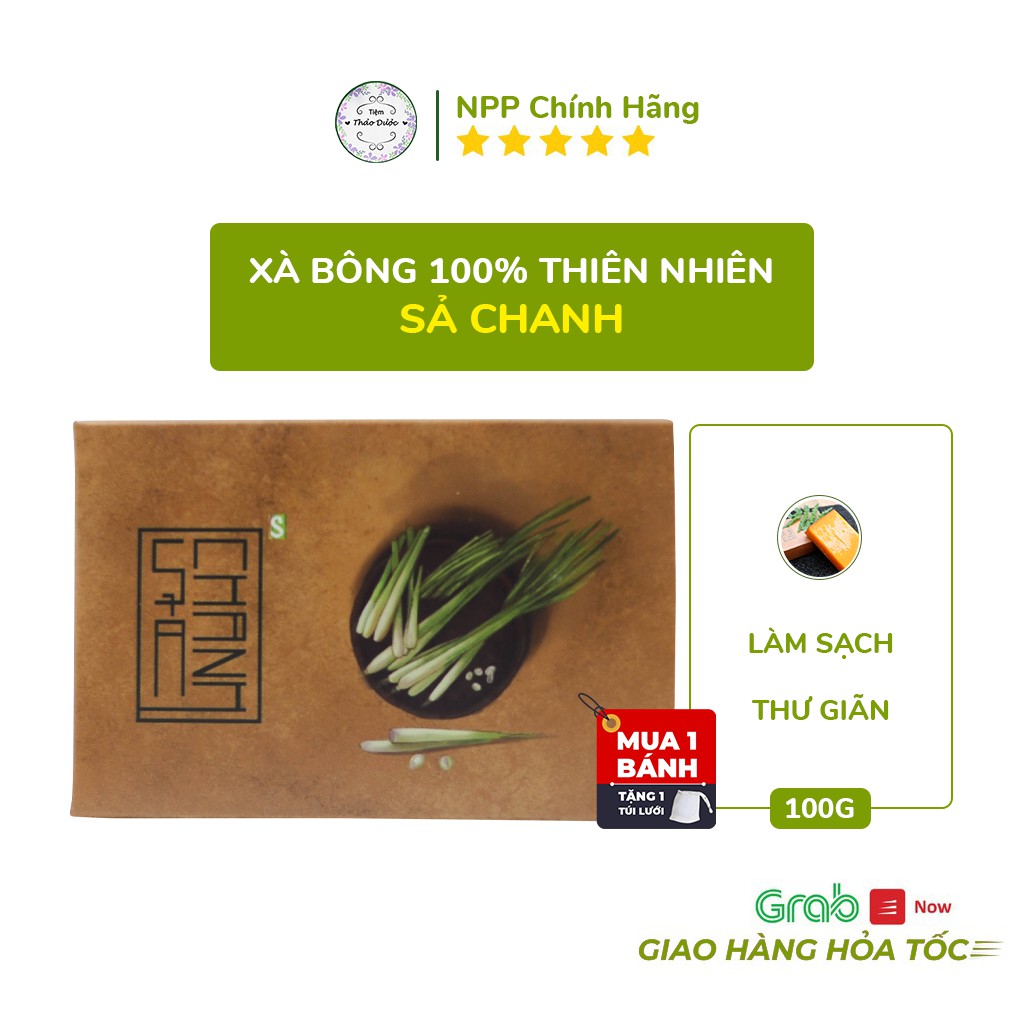 Xà phòng sả chanh Tiệm Thảo Dược Xanh giúp làm sạch da tự nhiên, mát da, giảm hiện tượng mẩn ngứa, khó chịu