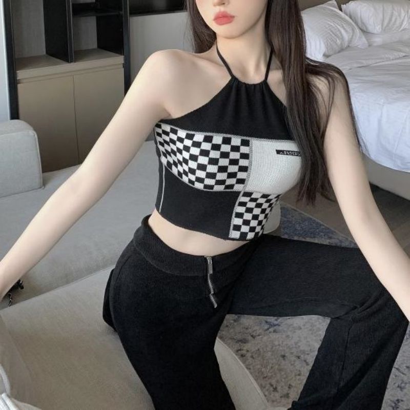 Porozi  Áo hai dây dệt kim  kiểu mới phong cách Hàn Quốc cho nữ