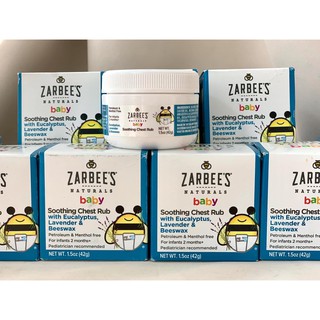 Dầu ấm ngực Zarbee's Naturals Baby Soothing Chest Rub with Eucalyptus Lavender and Beeswas 42g của Mỹ