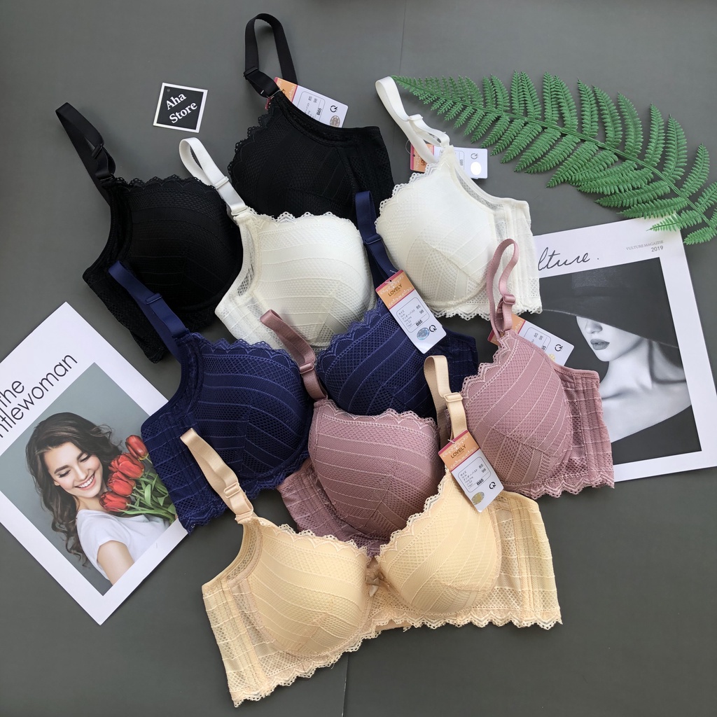 Áo Ngực Ren Nữ Mút Mỏng Dưới 0,5 cm Có Gọng Bản Lưng To Che Ngấn Mỡ YiOn Underwear L1125