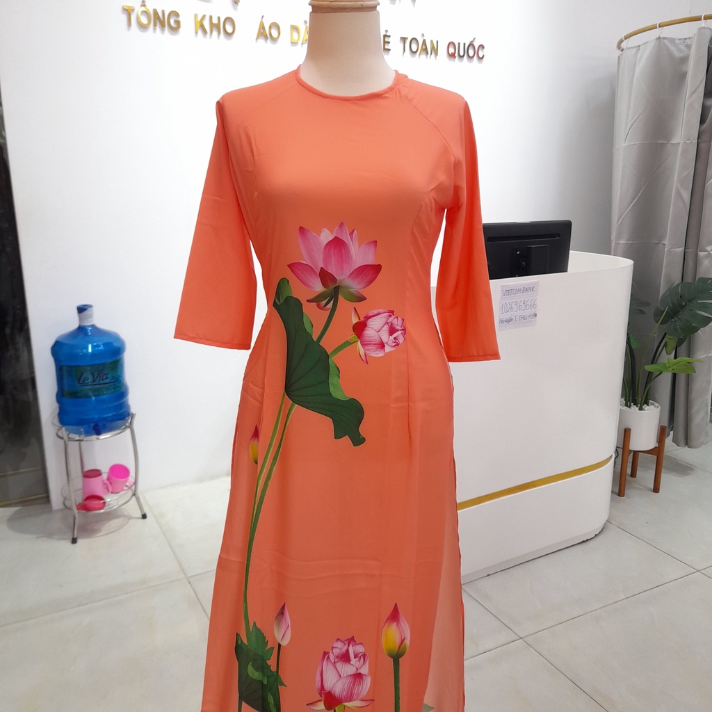 Áo Dài Đẹp 2022, Áo Dài Thiết Kế, In 3D- Mã H70